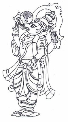 Ganjifa Art, Varaha Avatar, Mysore Painting, Buddhist Art Drawing, Lord Ganesha Paintings