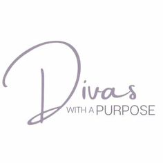 the logo for diyas with a purpose, which is written in purple and white