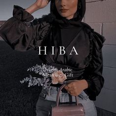 a woman in hijab holding a handbag and posing for a magazine cover