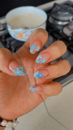 Short Acrylic Nails, Best Acrylic Nails, Cute Acrylic Nails, Blue Nails