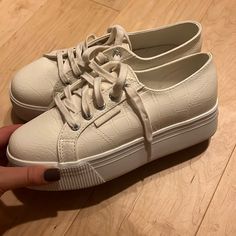 Brand New Never Worn Synthetic Closed Toe Sneakers With Textured Sole, Flat Synthetic Platform Sneakers For Spring, Spring Flat Platform Synthetic Sneakers, Spring Flat Platform Sneakers, Superga Shoes, Shoes Color, Platform Shoes, Womens Shoes Sneakers, Shoes Sneakers