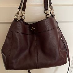 Coach Lexy Shoulder Bag. Photo Of Coach Genuine Tag Attached. Eggplant / Dark Purple Color. Dark Purple Color, Purple Bag, Bags Coach, Rebecca Minkoff Hobo, Dark Purple, Coach Bags, Purple Color, Eggplant, Color Purple