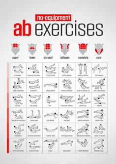 an exercise poster with the words ab exercises in red and black on it, as well as