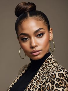 41 Sleek Bun Hairstyles for Black Women: A Style Guide High Bun Updo, Casual Bun, Hair Braid Patterns, Bun Style