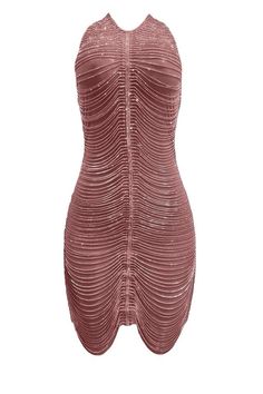 Sparkly Rhinestones Chains Bodycon Short Sexy Mesh Transparent Birthday Evening Dress Glamorous Rhinestone Fringe Bodycon Party Dress, Peach Dresses, Dress Reference, Outfits Jewelry, Fashionably Late, Cute Dress Outfits, Chill Photos, Elegant Outfits, Peach Dress