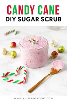 Treps Ideas, Candy Cane Sugar Scrub, Christmas Skincare, Peppermint Scrub, Diy Body Scrub Recipes, Diy Sugar Scrub Recipe, Scrub Diy, Body Scrub Recipe, Sugar Scrub Homemade