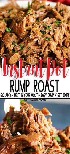 instant pot rump roast recipe with text overlay