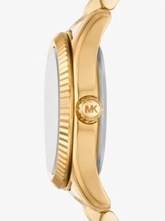 The Lexington watch exudes everyday glamour with its gold hue and sparkling pavé accents. Made entirely of stainless steel, this mini timepiece boasts a round face with a beveled topring and a matching bracelet strap. Slip it on to give both day and night outfits a dose of sophisticated charm. Modern Michael Kors Gold Jewelry, Michael Kors Gold Watch With Metal Dial, Modern Michael Kors Jewelry With Round Dial, Michael Kors Gold Diamond Watch With Round Dial, Michael Kors Gold Watches With Diamond Hour Markers, Michael Kors Gold Diamond Watch For Formal Occasions, Michael Kors Gold Diamond Watch With Metal Dial, Gold Michael Kors Watches With Diamond Hour Markers, Michael Kors Lexington