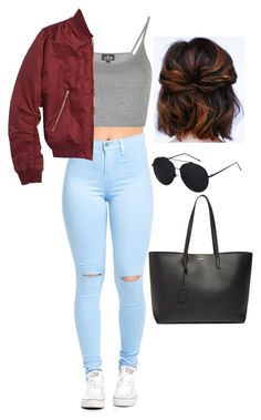 "Untitled #66" by natalie-nunez80 on Polyvore featuring Topshop and Yves Saint Laurent Teen Outfit Ideas, Outfit Ideas For School, Casual Outfits For Teens, Cute Lazy Outfits, Swag Outfits For Girls, Outfit Jeans, Tween Outfits, Baddie Outfits Casual, Really Cute Outfits