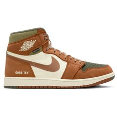 Brown Air Jordan 1 Outfit, Gore Tex Outfit, Brown Air Jordan 1, Brown Jordan 1, Orange Jordan, Green Jordans, Jordan Ones, Limited Edition Sneakers, Air Jordan 1 High