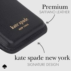 The MagSafe Wallet goes everywhere with you! Snap it onto the back of your MagSafe-compatible phone case to carry all your cards, cash, and IDs in a chic kate spade new york design. Elegant Rectangular Phone Accessories With Card Slots, Classic Rectangular Phone Case With Card Slots, Luxury Black Travel Phone Accessories, Elegant Black Rectangular Phone Accessories, Elegant Black Mobile Phone Bag Accessories, Magsafe Wallet, New York Design, Technology Accessories, Smartphone Accessories