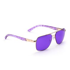 Frame Style Highlights: Gender: Unisex Frame: Gold Metal Wireframe Lens Color: Indigo UV Rating: UV400 Fit / Size: Large In the Box: Sunglasses & Microfiber Pouch Lens Width: 60mmLens Height: 45mmBridge Width: 15mmArm Length: 150mm Modern Purple Shield Sunglasses With Gradient Lenses, Modern Purple Shield Sunglasses With Uva Protection, Modern Purple Shield Sunglasses With Uv Protection, Modern Purple Sunglasses With Gradient Lenses, Purple Shield Sunglasses With Tinted Lenses For Summer, Purple Gradient Cat Eye Sunglasses, Casual Purple Sunglasses With Polarized Lenses, Casual Purple Sunglasses With Uva Protection, Summer Purple Shield Sunglasses With Uv Protection