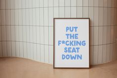 Put the f*cking seat down  Art Print | Funny Bathroom Wall Decor | Neutral light blue Bathroom Print | Restroom Decor, Bedroom wall art 💗DIGITAL DOWNLOAD ONLY | Instantly download and print our digital wall art for a quick and affordable way to decorate your space. Our art prints also make excellent gifts, or you can use them as cute and unique wallpapers for your phone! Once purchased, your files will be instantly downloadable via your 'purchases' tab, or through a link sent directly to your e Neutral Restroom, Light Blue Bathroom, Capricorn Art, Unique Wallpapers, Funny Bathroom Art, Restroom Decor, Print Typography, Funny Bathroom, Bathroom Prints