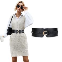 PRICES MAY VARY. 【Quality Materials】This fashion women wide stretch belt made of PU leather+ high elastic stretch band+exquisite alloy buckle.The elastic parts designed at the back makes them adjustable and comfortable to wear 【Size details】 the stretchy wide waist belts are about 6.2cm/ 2.4 inches in width and 82 cm/ 32.28 inches in length, suitable for a waist size of 32-37 inches 【Fashionable and Modern Style】: This wide female belt will add charm and fashion to any clothing. These retro belt Belt For Dress, Waist Belt Women, Cinch Belt, Waist Belts, Beautiful Belts, Belt For Women, Stretch Belt, Stretch Band, Leather Corset