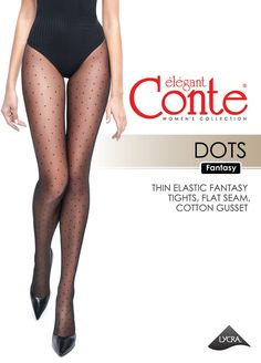 These are thin and elastic fantasy tights with a 20 denier appearance and a pattern of "small dots", a flat seam, and a cotton gusset. Polyamide 87%, Elastane 13% Women's Tights, Made Of, Warm Socks, High Knees, Womens Tights, Sock Gifts, A Pattern, Bra Lingerie, Socks For Sale