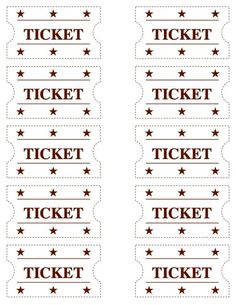 two red and white tickets with stars on them