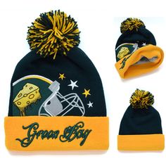 Thank you for shopping - JLGUSA Green Bay Fans Features Premium Green Bay Skull Cap Colossal in Football Colors Material - 100% Acrylic. It is stretchable and quality beanie. Detail - Green Bat Script name Embroidery on the Cuff Cheese Head Helmet Starred. Size - One size fits Most. It fits almost all sizes of Men and Women. Fleece Lined Inside gives a warm comfortable and relax fit. GREAT VALUE - WITH FAST SHIPPING Winter Beanie Hat, Name Embroidery, Winter Hats Beanie, Winter Beanie, Knit Cap, Skull Cap Beanie, Tag Sale, Los Angeles Lakers, Skull Cap