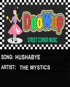 the logo for doowop street corner music, which is featured in an advertisement