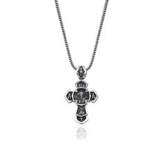 The Jesus Christ Gilding Cross Saint George Victorious and Saints Necklace is a profound emblem of faith and valor, combining the spiritual gravitas of religious icons with the legendary heroism of Saint George. This Religious Necklace, meticulously crafted in silver, features a detailed crucifix design, each arm of the cross showcasing the sacred images of Christ and patron saints. As a Christian Necklace, it serves as a powerful symbol of the wearer's devotion and the protective guidance of Sa Symbolic Engraved Cross Necklaces, Spiritual Cross Necklace With Oxidized Finish, Spiritual Oxidized Cross Pendant Necklace, Spiritual Oxidized Pendant Cross Necklace, Symbolic Engraved Crucifix Necklace, Saint Necklace, George Cross, Images Of Christ, Cross Gift