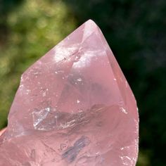 Beautiful Rose Quartz Point Tower Semi pilled carving. High quality rich pink gemstone from Brazil self stands. *Approx: 3.3" 📸Shown in direct sunlight 🔮Metaphysical: balance & love to heal the heart & promote self-love. Unique feminine energy opens the heart to kindness, compassion, & balance.  You will receive the exact item in the images. Natural formations, inclusions, imperfections, rainbows are all part of natural crystals making them individually unique & beautiful. Thank you & be sure Pink Spiritual Gemstone Crystals, Spiritual Pink Crystals Gemstone, Pink Rose Quartz Spiritual Crystals, Pink Rose Quartz Crystals For Spiritual Use, Spiritual Pink Rose Quartz Crystals, Pink Rose Quartz Healing Crystals, Pink Healing Gemstone Crystals, Pink Rose Quartz Crystals As Gifts, Pink Rose Quartz Crystals For Gift