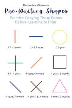 the printable worksheet for pre - writing shapes is shown in this image