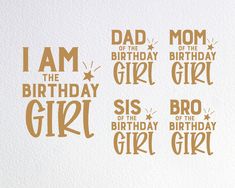 i am the birthday girl wall decals set of 4 stickers for kids rooms