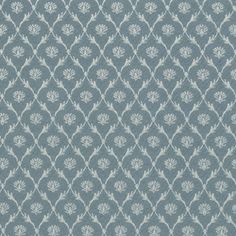 a blue and white wallpaper with an intricate design on it's surface,