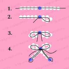 the instructions for how to draw bows on pink paper