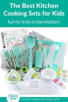 Kids Cooking Gift Set. With Text Reading: The Best Kids Cooking Gift Sets. Kids Baking Set, Junior Chef, Kids Baking, Cooking Kit, Indoor Kids, Children Activities, Baking Gift