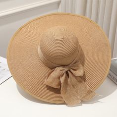 Style: Casual Pattern Type: Solid Material: Straw Item Type: Sun Hat Feature: Sun Protection Straw Hats For Women, Summer Visor, Large Brim Hat, Wide Brim Sun Hat, Straw Hats, Female Girl, Visor Hats, Pattaya, Beach Hat