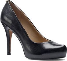 Sexy platform pump. This high-heeled shoe features a smooth leather upper with overlapping leather at the toe for a graceful design. The soft lining is easy to slip into, and a lightly cushioned footbed provides great comfort in a dress shoe. The 3/4'' platform adds height without delivering a high pitch, and a synthetic outsole provides the traction you need for your on-the-go lifestyle. Sexy simplicity is yours with the Isola Cagney pump. Leather Latex comfort footbed Overlasted platform Wrapp Formal Heels With Rubber Heel Cap, Sleek Faux Leather Heels With 4-inch Heel, Platform Heels With Closed Toe For Business, Evening Leather Platform Court Shoes, Sleek Closed Toe Heels With Rubber Heel Cap, Formal High Heel Platform Court Shoes, Sleek High Heels With Rubber Heel Cap, Leather Platform Heels For Business, Leather Platform Court Shoes With High Heel