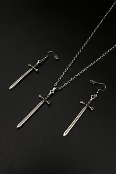 🗡️This charm, which carries the power of the sword, is a symbol of courage and determination.🗡️ Step into the realm of edgy style and unleash your inner warrior with our Swords stud silver earrings. Precision crafted for those who dare to make a bold statement, these Earrings are not just accessories but a testament to your fearless spirit. Whether you're looking for the perfect gift for your girlfriend, boyfriend, or treating yourself, our Earrings transcend the ordinary, offering a slice of fantasy to your everyday look. By choosing our handcrafted earrings, you're not just getting a piece of jewelry; you're embracing the creativity and authenticity that Etsy is renowned for. These earrings are more than an accessory they're an expression of individuality and the artisan quality you va Edgy Silver Jewelry, Gifts Boyfriend, Friends Gifts, Unisex Gift, Couple Gift, Gifts For Your Girlfriend, Unisex Gifts, Handcrafted Earrings, Necklace And Earrings