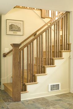 the stairs in this house are made of wood