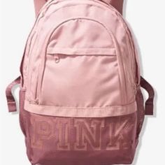 Victoria Secret Pink Collegiate Backpack- New, Never Used, One Zipper Seems Like It Needs Repaired However Everything Else Is Perfect! Last Picture Shows The Zipper That Needs Repaired. I Believe It Can Be Fixed By A Person Who Sews Or Maybe Joanne Fabrics. All It Needs Is To Hook It Back On And Sew The Bottom So That The Zipper Doesn’t Come Unattached. Questions? Leave A Comment Below! Pink Large Capacity Sporty Backpack, Pink College Bag For Back To School, Victoria Secret Pink Bags, Vs Pink, Victoria's Secret Pink, Picture Show, Victoria Secret, Secret Pink, See Photo