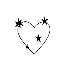 a heart with three stars drawn on it