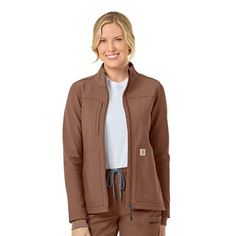 Women’s Rugged Flex® Peak Bonded Fleece Jacket | Nutmeg | Carhartt Carhartt Scrubs, Fit Scrubs, Plus Size Workwear, Carhartt Logo, Scrub Jackets, Carhartt Womens, Carhartt Women, Plus Size Outerwear, Plus Size Coats