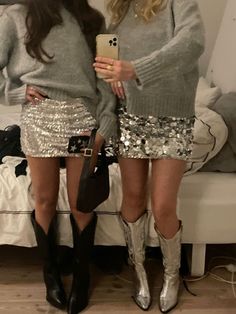 Glitter Outfit, Glitters Skirt, Skandinavian Fashion, Rock Outfit, Party Fits