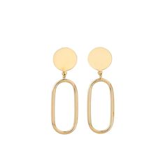 These Circle Paper Clip Dangle Earrings add a touch of class and modern style to your daily look. Made with 14 karat gold, the lightweight design and high polish make them perfect for everyday wear and to elevate your workplace attire. A must-have accessory for the fashion-forward individual! Details: Metal: Solid and Semi-Solid (Hollow) 14 karat gold Dimensions: Length: 1.5" Inch by 0.30" Wide, the circle is solid gold 10.0mm in diameter and the Oval Open Dangle (Hollow) 22.0mm (L) X 10.0mm (W) Stone Earrings Studs, Circle Paper, Colored Stone Rings, Baby Earrings, Band Bracelet, Engraved Jewelry, Bracelet Collection, Everyday Earrings, Religious Jewelry