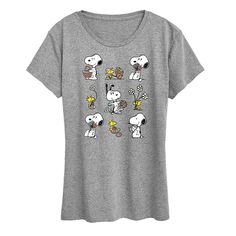 She will love showing off her style with this Women's Peanuts Snoopy & Woodstock Spring Pattern Graphic Tee. FEATURES Short sleeves CrewneckFABRIC & CARE Cotton/Polyester Machine wash Imported Size: Xxl. Color: Med Grey. Gender: female. Age Group: adult. Rug Crochet, Peanuts Snoopy Woodstock, Spring Pattern, Riding Bike, Snoopy Woodstock, Peanuts Gang, Snoopy And Woodstock, Peanuts Snoopy, How To Show Love