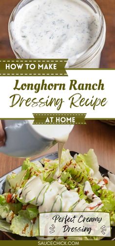 Longhorn Ranch Dressing Recipe Longhorn Ranch Dressing, Longhorn Ranch Dressing Recipe, Western Dressing Recipe, Texas Roadhouse Ranch Dressing, Restaurant Ranch Dressing, Aioli Recipes, Herb Ranch Dressing, Ranch Salad Dressing Recipes