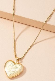 Heart-shaped Pendant Necklace - AnotherChill Golden Heart Necklace, Trendy Scarves, Heart Shaped Pendant Necklace, Golden Heart, Sparkle Jewelry, Medallion Necklace, Heart Shape Pendant, Necklace Online, Locket Necklace