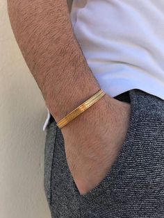 Mens Bracelet Gold Jewelry Style, Men Gold Bangle Design, Men Bracelet Gold For Him, Men’s Bracelet, Mens Bracelet Gold Jewelry, Man Gold Bracelet Design, Gents Bracelet, Bangle For Men, Greece Santorini