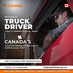 an advertisement for the canadian truck driver