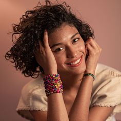 These bracelets and necklaces were handmade with LOVE in Guerrero and Puebla, Mexico by women artisans from the co-op Flor de Mexico, led by Araceli Flores. The motto behind Flor de Mexico is ‘History Made by Women’—LOVE! The majority of the palm used in these bracelets is collected from communities nestled in the mountains near Atlixtac, Zapotitlan Tablas, Ahuacoutzingo and Copanatoyac. The beads are handcrafted and dyed over 3-5 days in Guerrero and then passed off to the artisans in Puebla wh Bracelets And Necklaces, Women Artisans, The Palm, In The Mountains, Handmade With Love, Bracelet Necklace, Necklaces Bracelets, With Love, Crochet Earrings