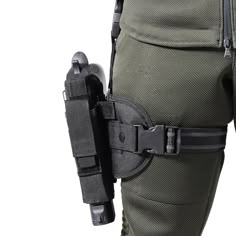 the back view of a pair of pants with holsters