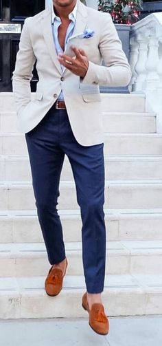 ❤️❤️❤️❤️❤️ Wedding Suits Men Blue, Summer Wedding Attire, A Man In A Suit, Man In A Suit, Herren Style, Cashmere Blazer, Mens Fashion Blazer, Summer Suits, Suit Style