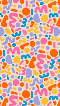 an abstract background with many different shapes and numbers on the surface, all in multicolors