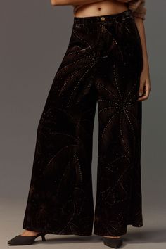 Rent Printed Velvet Pants from Nuuly. Pick 6 items for $98/month. Free shipping + returns. Glamorous Wide Leg Workwear Pants, Glamorous Wide Leg Pants For Work, Luxury Wide Leg Bottoms For Fall, Glamorous Wide Leg Workwear Bottoms, Glamorous Wide Leg Bottoms For Workwear, Luxury Wide-leg Pants For Evening, Luxury Wide-leg Evening Bottoms, Wide-leg Pants For Night Out In Fall, Wide Leg Bottoms For Night Out In Fall