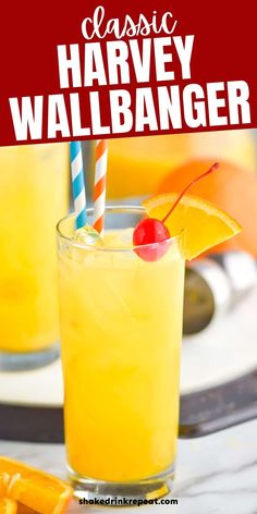 the classic harvey wallhanger recipe is made with pineapple, orange juice and vodka