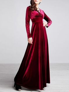 Outfit Elegantes, Cheap Maxi Dresses, Velvet Dresses, Basic Skirt, Party Dress Long Sleeve, Maxi Dress Prom, Maxi Dress Online